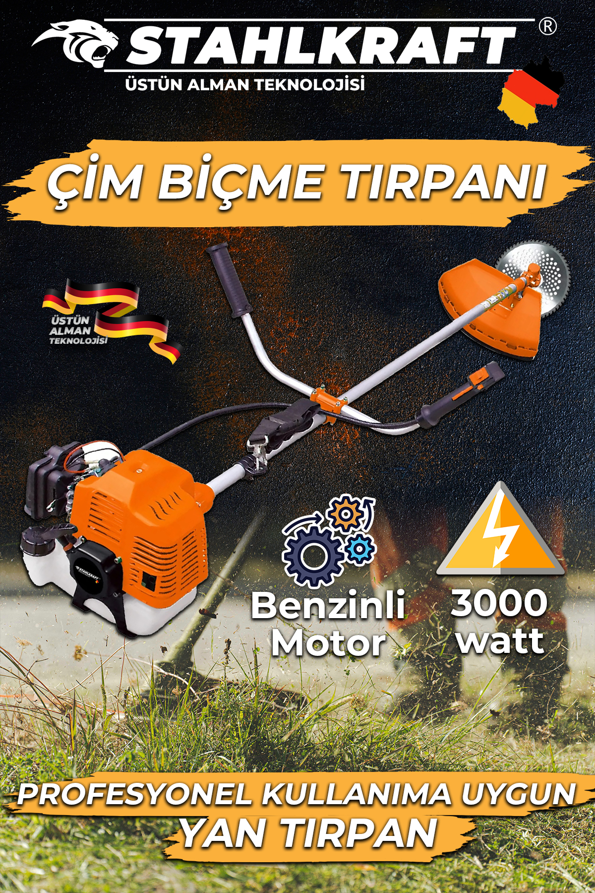STAHLKRAFT STH 6197 T 11000rpm 5.9 Hp Yan Tipi Benzinli Motorlu Tırpan